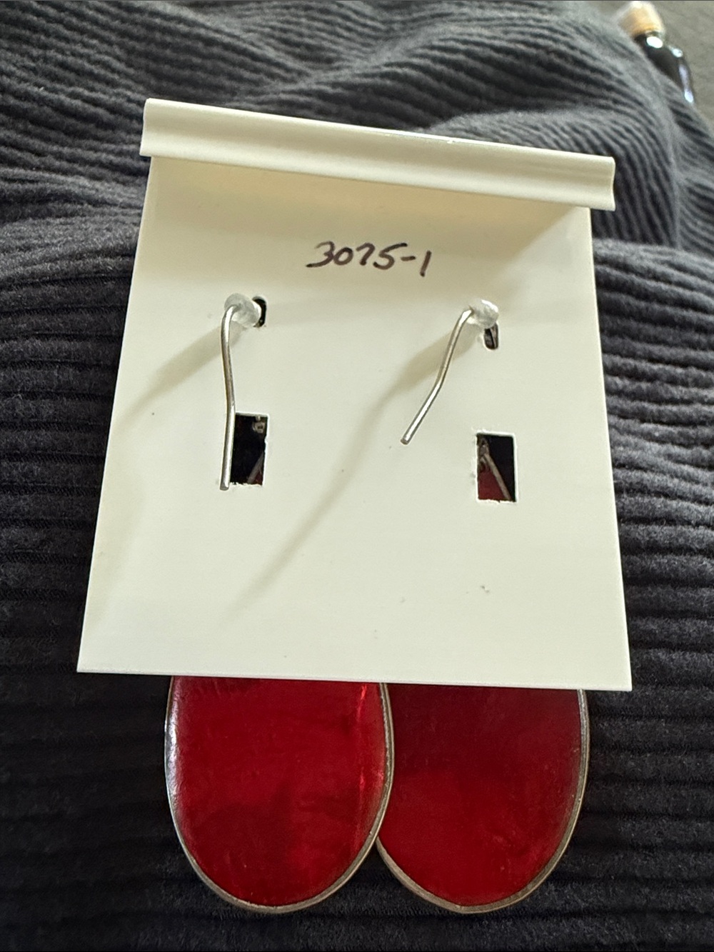 Origins Bold Red Teardrop Dangle Earrings - Picture 2 of 5